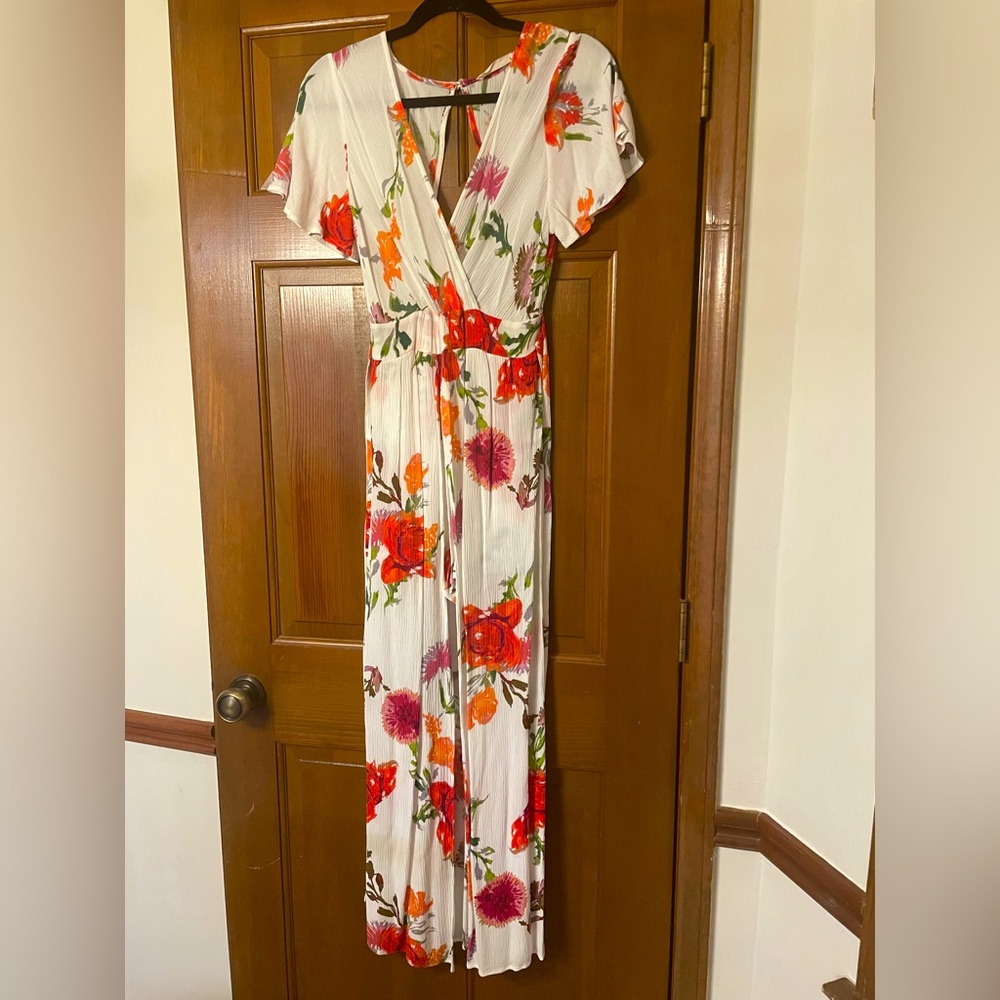 American Threads Floral Maxi Dress With Shorts Size Medium